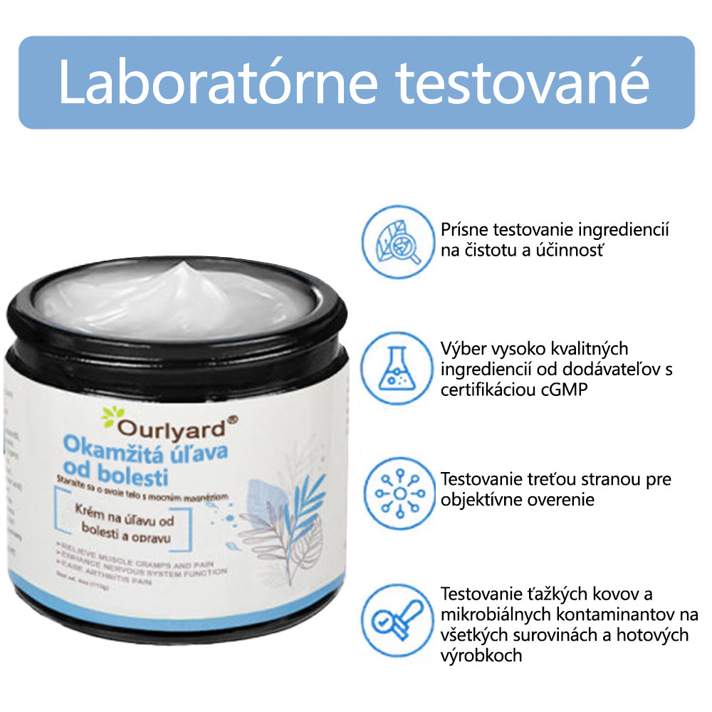 ✅ Schválené ÚVZ SR: Ourlyard® Magnéziový krém na hojenie bolesti kostí (liečba artritídy, neuropatie, reumatických ochorení, svalových kŕčov, zášklbov a športových zranení)