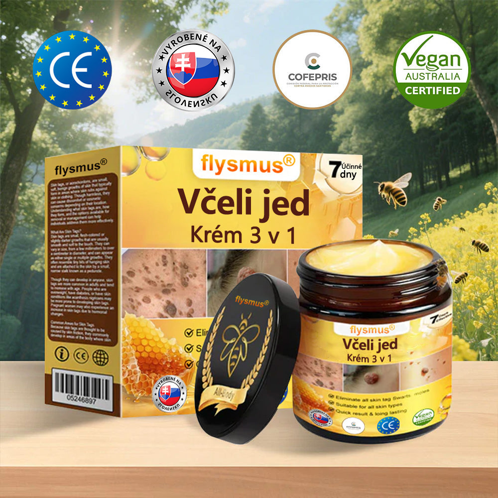 ✅flysmus® Silný krém s včelím jedom – Odporúčaný dermatologickými odborníkmi. Účinný proti bradaviciam, hrčkám, léziám, infekciám a jazvám.🐝