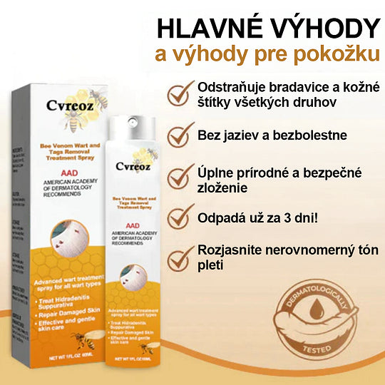 🧡Cvreoz Včelí jed na odstraňovanie bradavíc a značiek v spreji(👨⚕AAD ODPORÚČA)🐝🐝(🔥Posledný deň akcie 80% zľava)