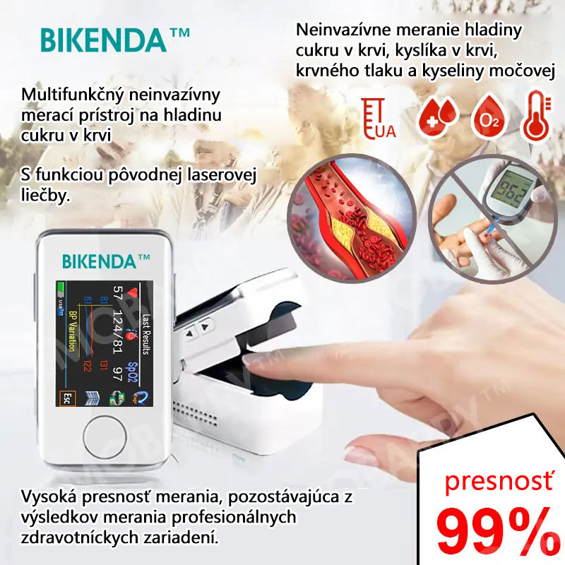 Pokročilý neinvazívny glukometer Bikenda™ - 99,9 % presnosť + exkluzívny darček! Dôveryhodný v popredných nemocniciach na celom svete