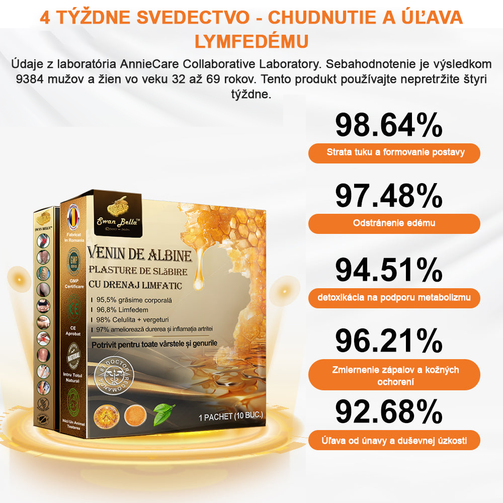 🐝Swan Bella™ Lymfodrenážna náplasť na chudnutie so včelím jedom 🔥 70% zľava na obmedzený čas 🔥 (Vhodné pre všetky vekové kategórie).