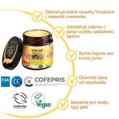 ✅flysmus® Silný krém s včelím jedom – Odporúčaný dermatologickými odborníkmi. Účinný proti bradaviciam, hrčkám, léziám, infekciám a jazvám.🐝🐝